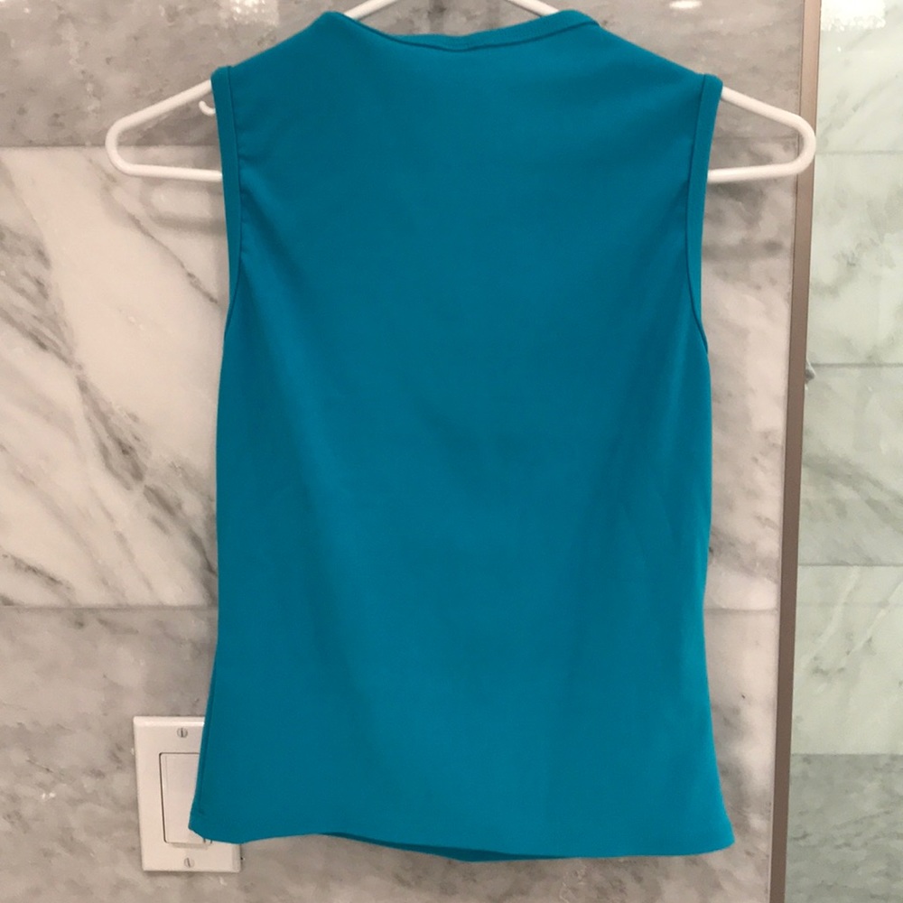 Turquoise Sleeveless KeyholeFront Top - Picture 3 of 3